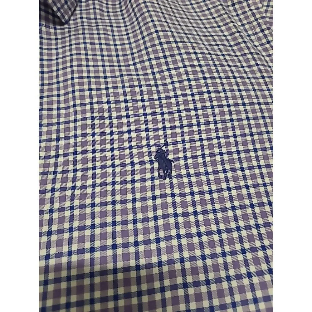 Polo Ralph Lauren Mens XL Purple Blue Plaid Shirt Long‎ Sleeve Button Up